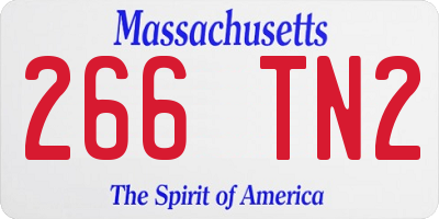 MA license plate 266TN2