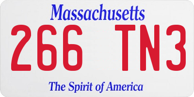 MA license plate 266TN3