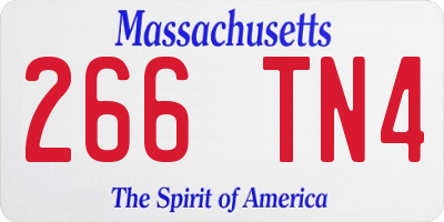 MA license plate 266TN4