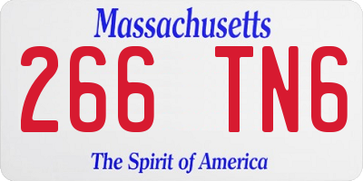 MA license plate 266TN6