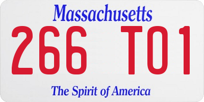 MA license plate 266TO1
