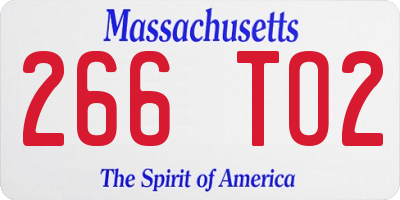 MA license plate 266TO2
