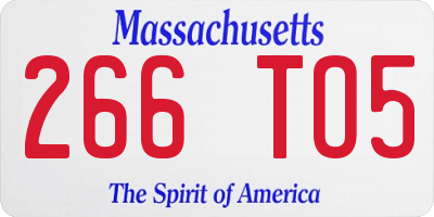 MA license plate 266TO5