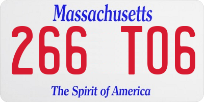 MA license plate 266TO6