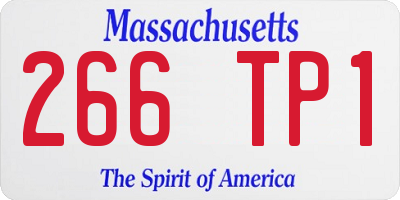 MA license plate 266TP1