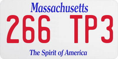 MA license plate 266TP3