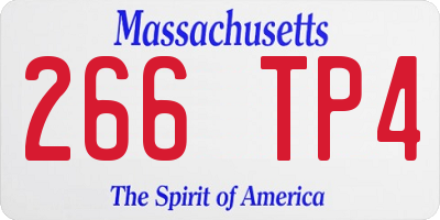 MA license plate 266TP4