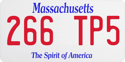 MA license plate 266TP5