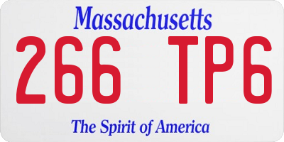 MA license plate 266TP6