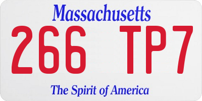 MA license plate 266TP7