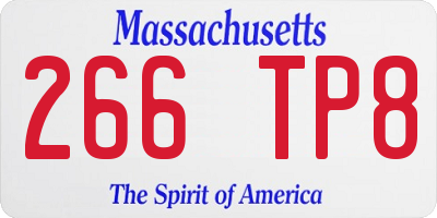 MA license plate 266TP8