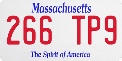 MA license plate 266TP9