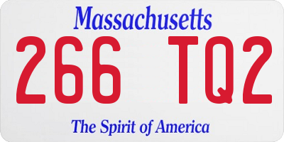 MA license plate 266TQ2
