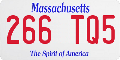 MA license plate 266TQ5