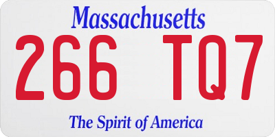 MA license plate 266TQ7