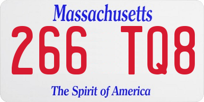 MA license plate 266TQ8