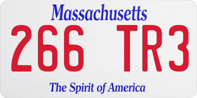 MA license plate 266TR3