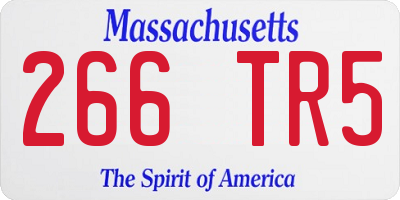 MA license plate 266TR5