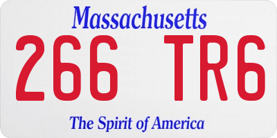 MA license plate 266TR6