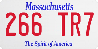 MA license plate 266TR7