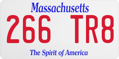 MA license plate 266TR8