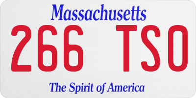 MA license plate 266TS0