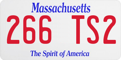 MA license plate 266TS2