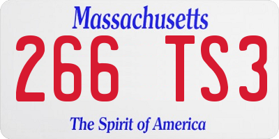MA license plate 266TS3