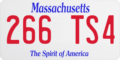 MA license plate 266TS4