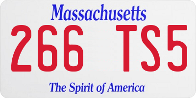 MA license plate 266TS5