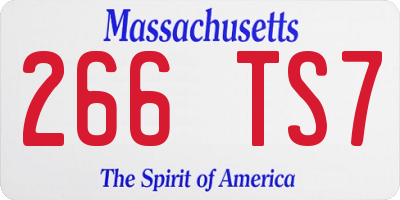 MA license plate 266TS7