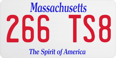 MA license plate 266TS8