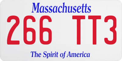 MA license plate 266TT3