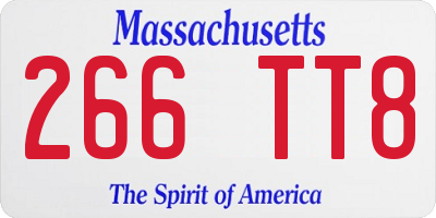 MA license plate 266TT8