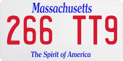 MA license plate 266TT9