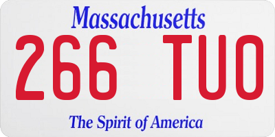 MA license plate 266TU0