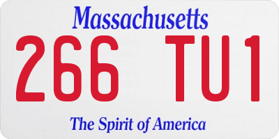 MA license plate 266TU1