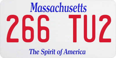 MA license plate 266TU2