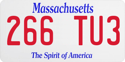 MA license plate 266TU3