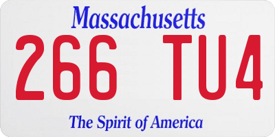 MA license plate 266TU4