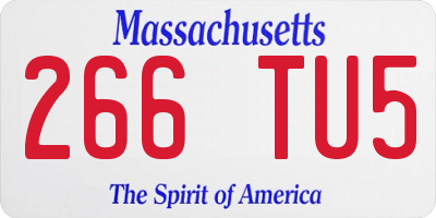MA license plate 266TU5
