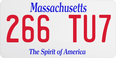 MA license plate 266TU7