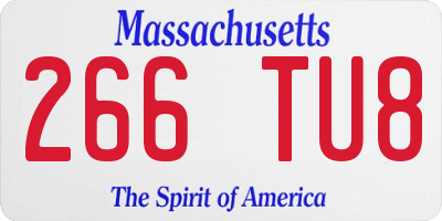MA license plate 266TU8