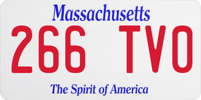 MA license plate 266TV0