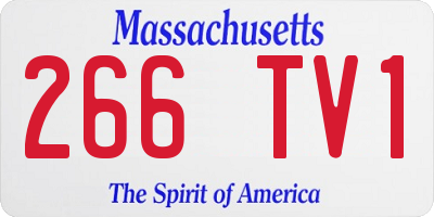 MA license plate 266TV1