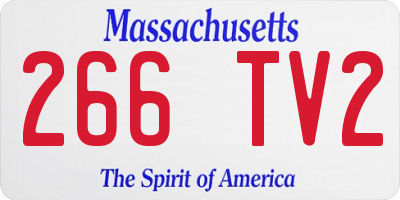 MA license plate 266TV2
