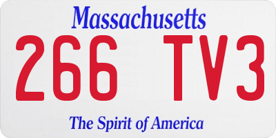 MA license plate 266TV3