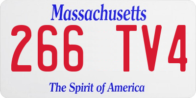 MA license plate 266TV4