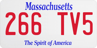 MA license plate 266TV5