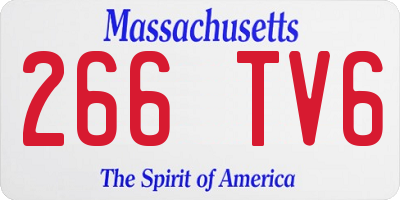 MA license plate 266TV6